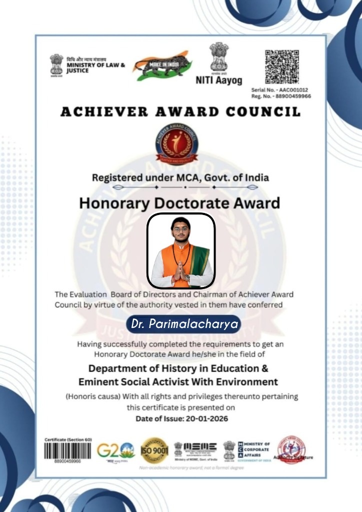 Honorary Doctorate Award