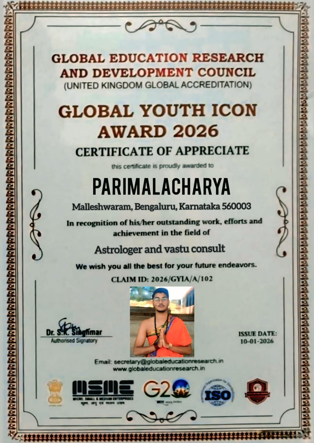 Global Youth Icon Award 2026